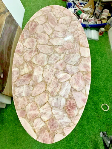 Rose quartz gemstone table - gemstone,