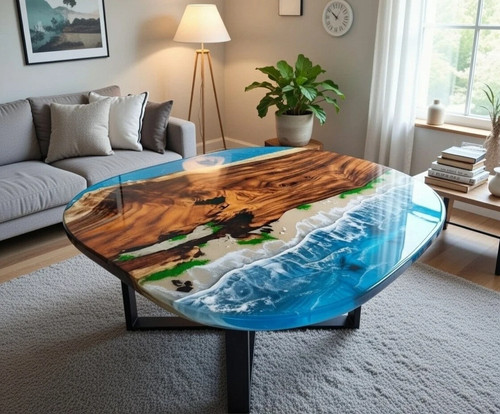 Blue ocean wave resin - blue,
