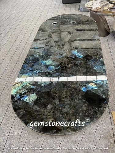 Labradorite coffee oval table - labradorite,