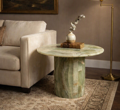 Green onyx table natural - green,