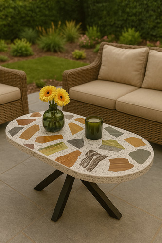 Terrazzo stone coffee - coffee, table