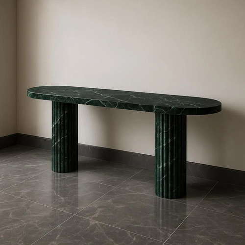 Green marble console table - console,