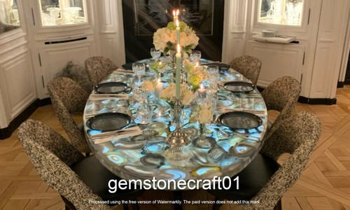 Natural blue agate dining oval - natural,