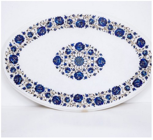 Oval white marble - oval,