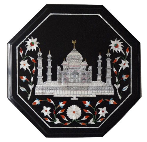 Octagon black marble - 12",