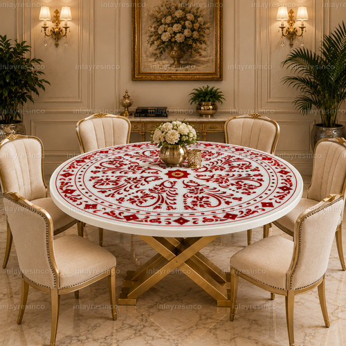 Round marble inlay - round,