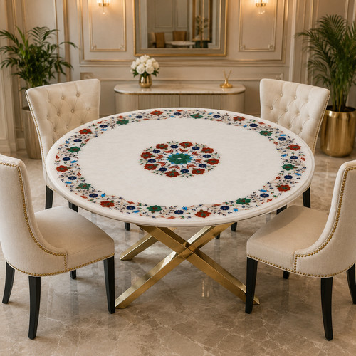 Luxury white marble - white, inlay
