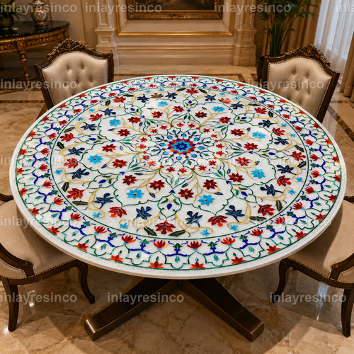 Luxury white marble inlay - luxury,