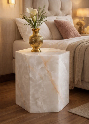 Luxury white onyx hexagonal - luxury,