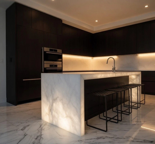 White quartz countertop - white,